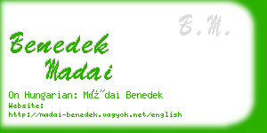 benedek madai business card